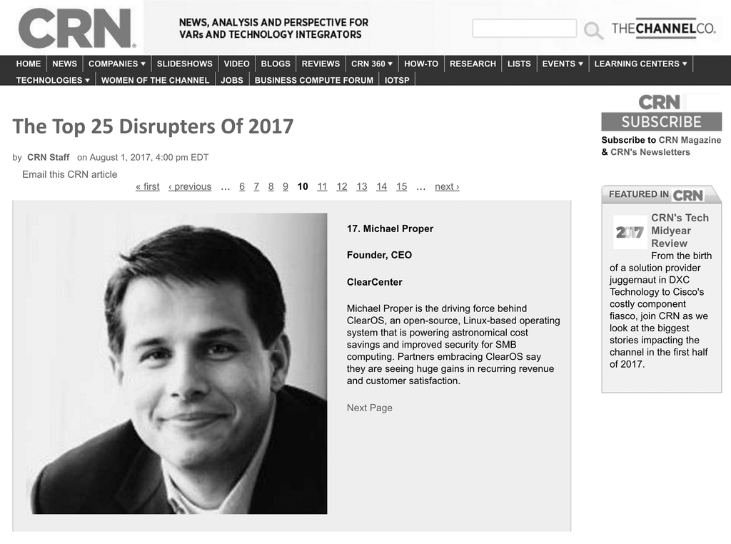 Michael Proper Named to CRN List of 2017 Top 25 Disrupters