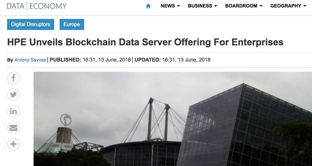 HPE Unveils Blockchain Data Server Offering For Enterprises