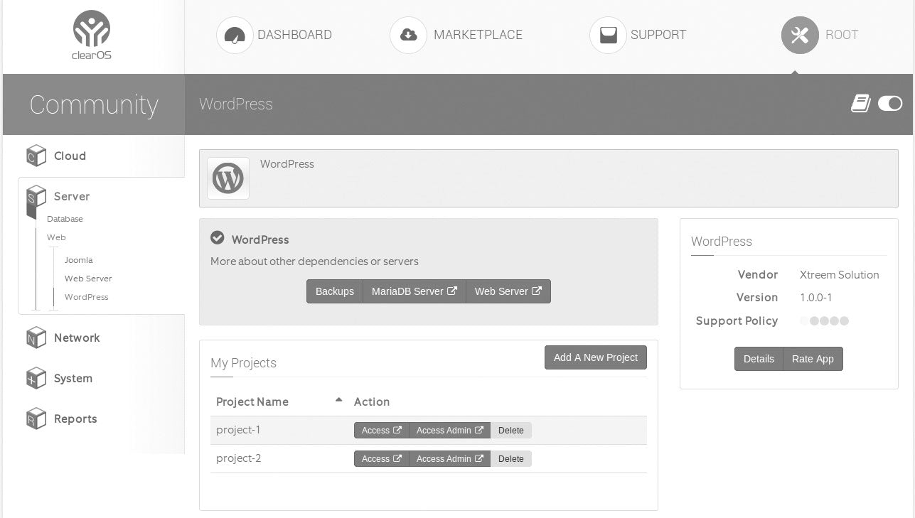 WordPress Now on ClearOS Marketplace