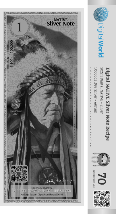Native Silver Note 2024 -  Paper Money Guaranty (PMG) 70