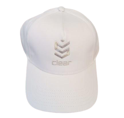 Soft Cap w/ embroidered Clear logo (White/Black)